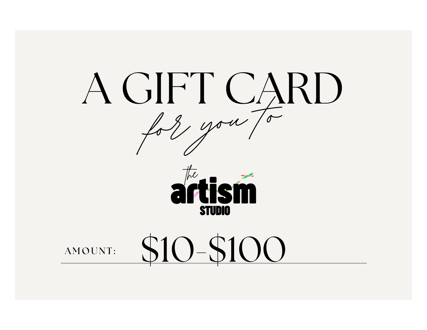 The Artism Studio Gift Card